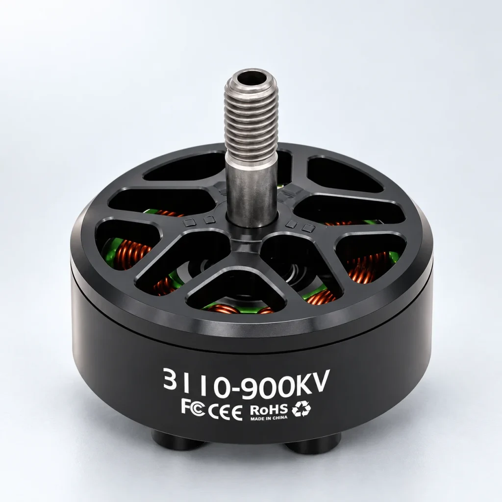 3110 无刷电机 900KV,浅银灰背景产品展示图
