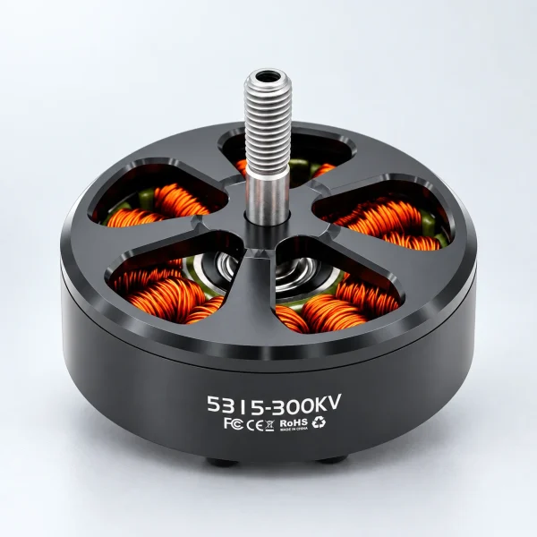 5315 无刷电机 300KV，浅银灰背景产品展示图