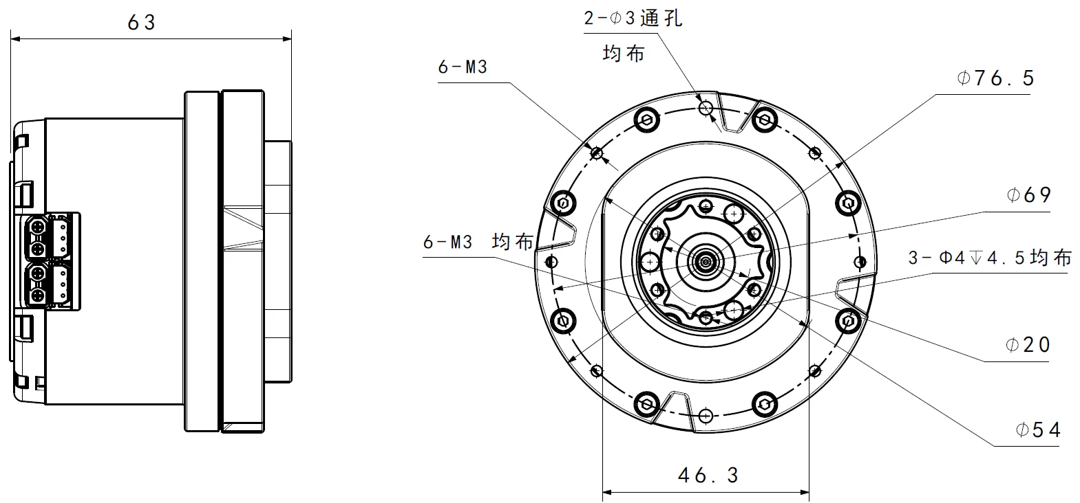 X01-020 外形与安装尺寸图